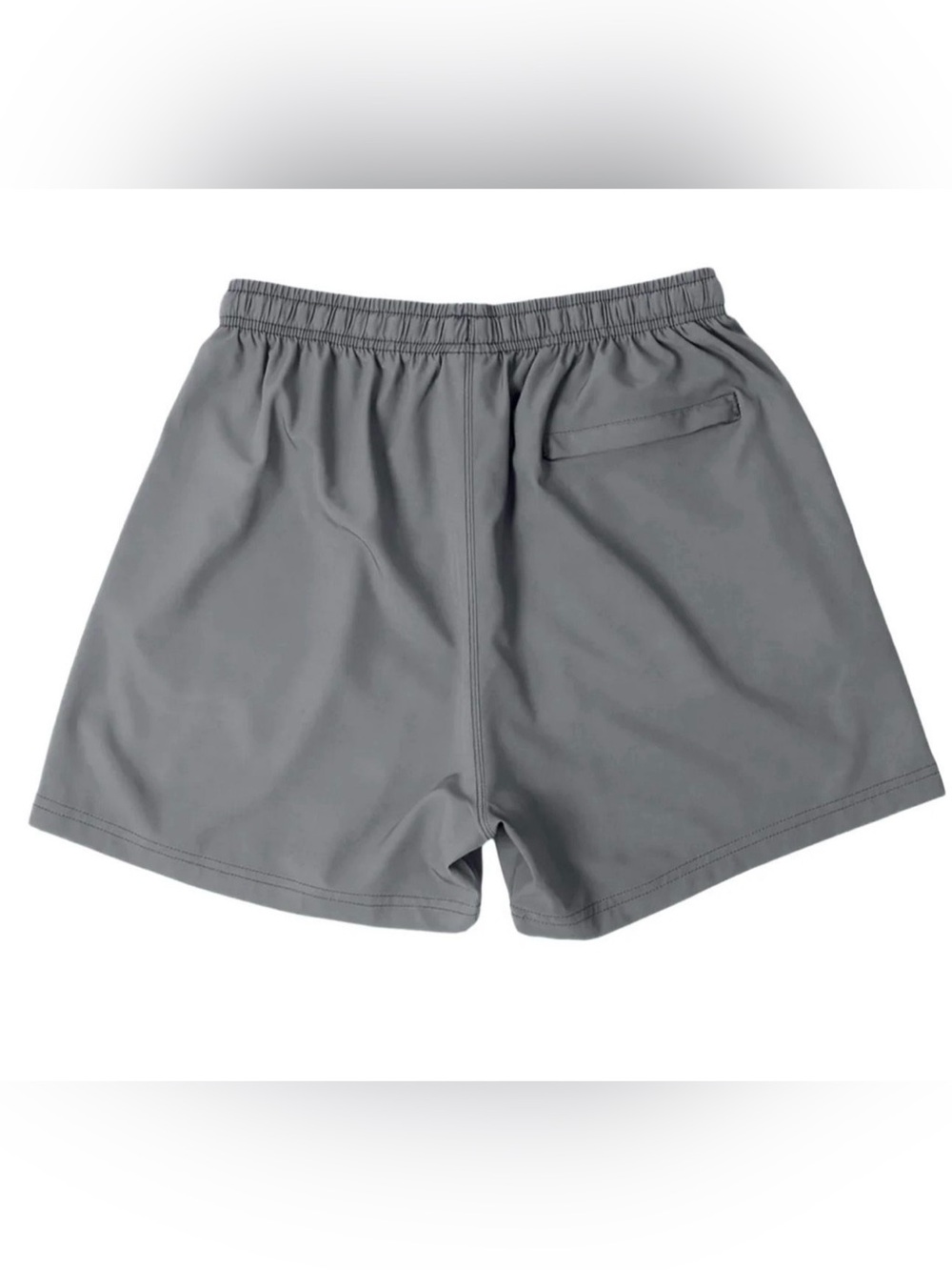 Cove Men's Gray Athletic Swim Shorts with White Drawstring - Picture 2 of 3